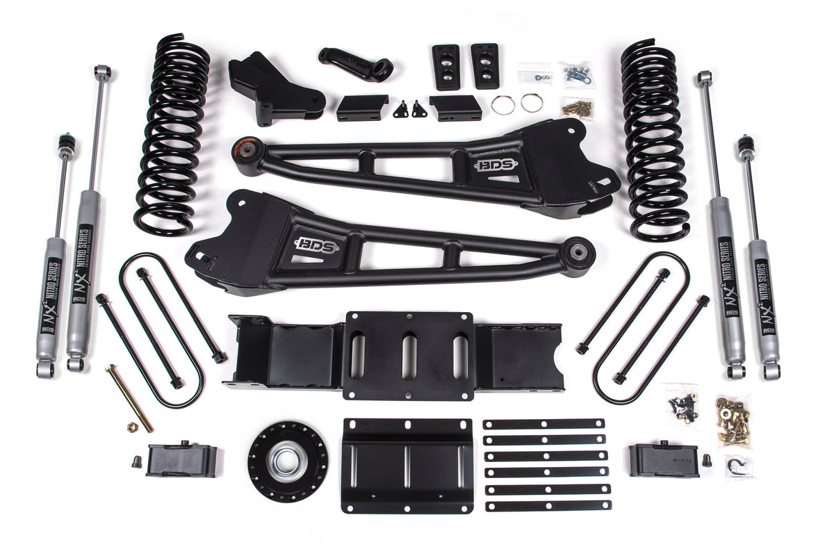 25-26 Ram 3500 (Gas) 4 Inch Radius Arm Lift Kit W/ Indexing Ring, 3 Inch Rear Lift w/ Overload, Block BDS Suspension-3