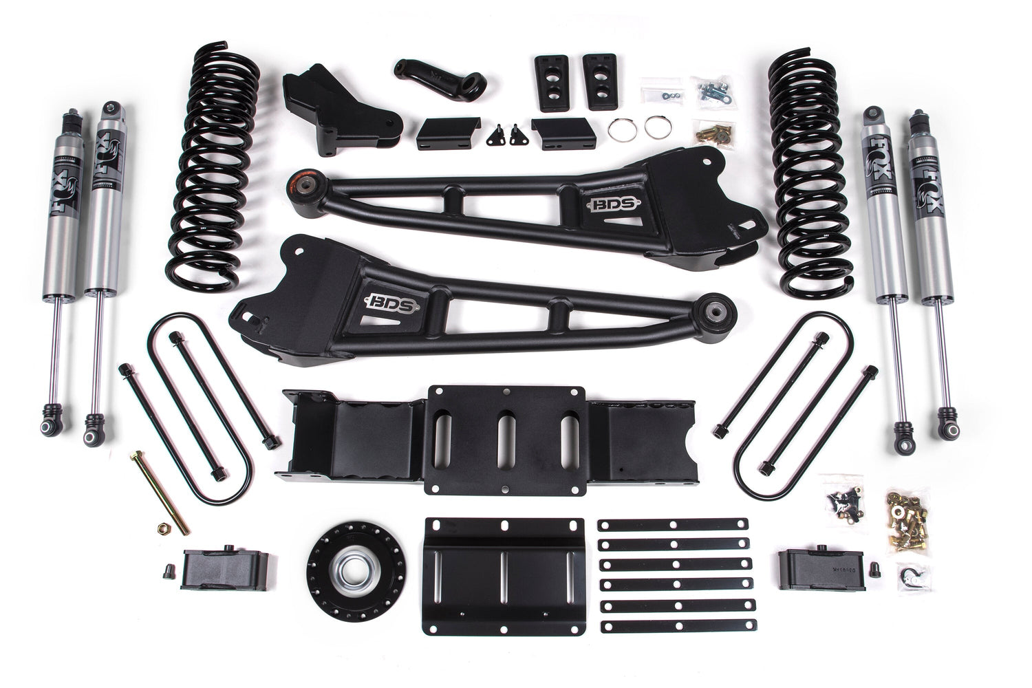 25-26 Ram 3500 (Gas) 4 Inch Radius Arm Lift Kit W/ Indexing Ring, 3 Inch Rear Lift w/ Overload, Block BDS Suspension