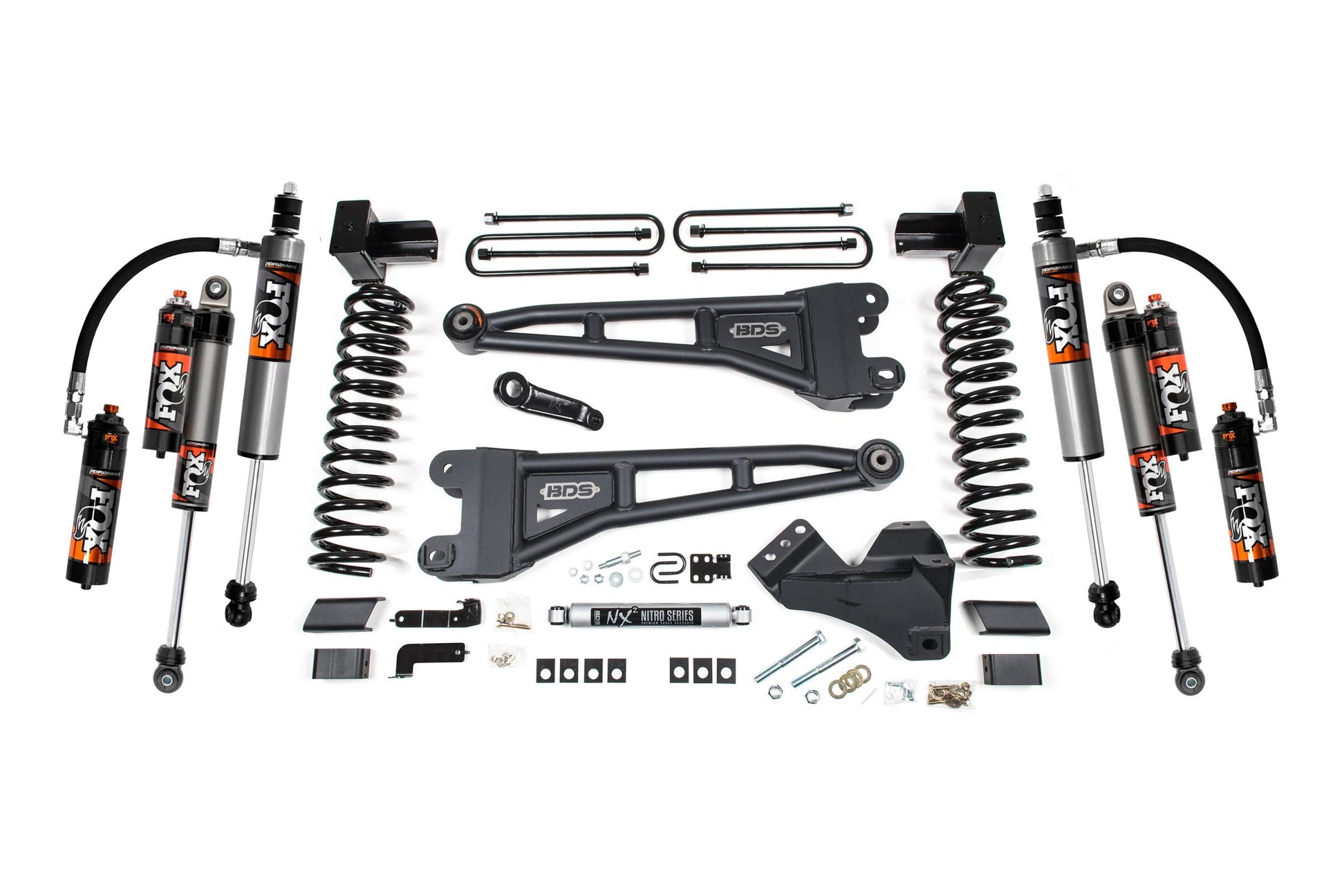 5 Inch Lift Kit w/ Radius Arm FOX 2.5 Coil-Over Conversion Performance Elite Ford F250/F350 Super Duty 23-24 4WD Diesel Block W/Factory Overload FOX 2.5 Performance Elite BDS Suspension