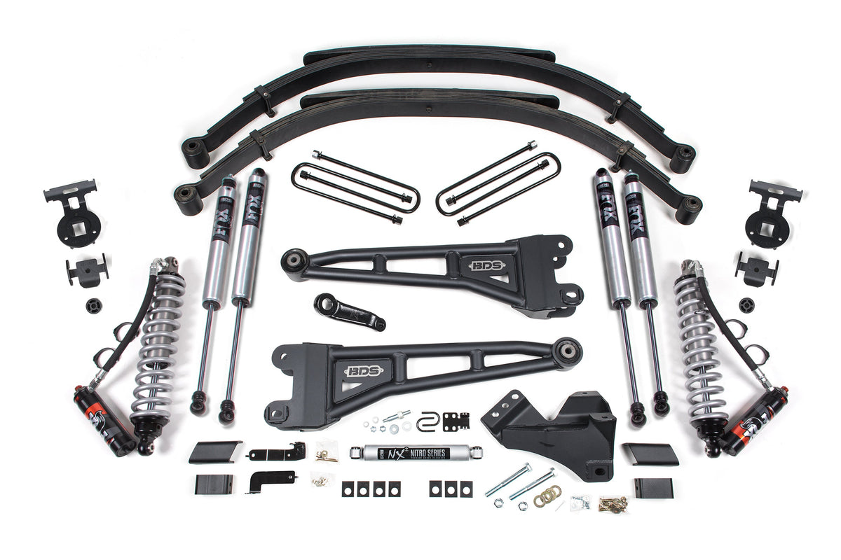 5 Inch Lift Kit w/ Radius Arm FOX 2.5 Coil-Over Conversion Performance Elite Ford F250/F350 Super Duty 23-24 4WD Diesel Leaf Springs 2.0 Performance BDS Suspension