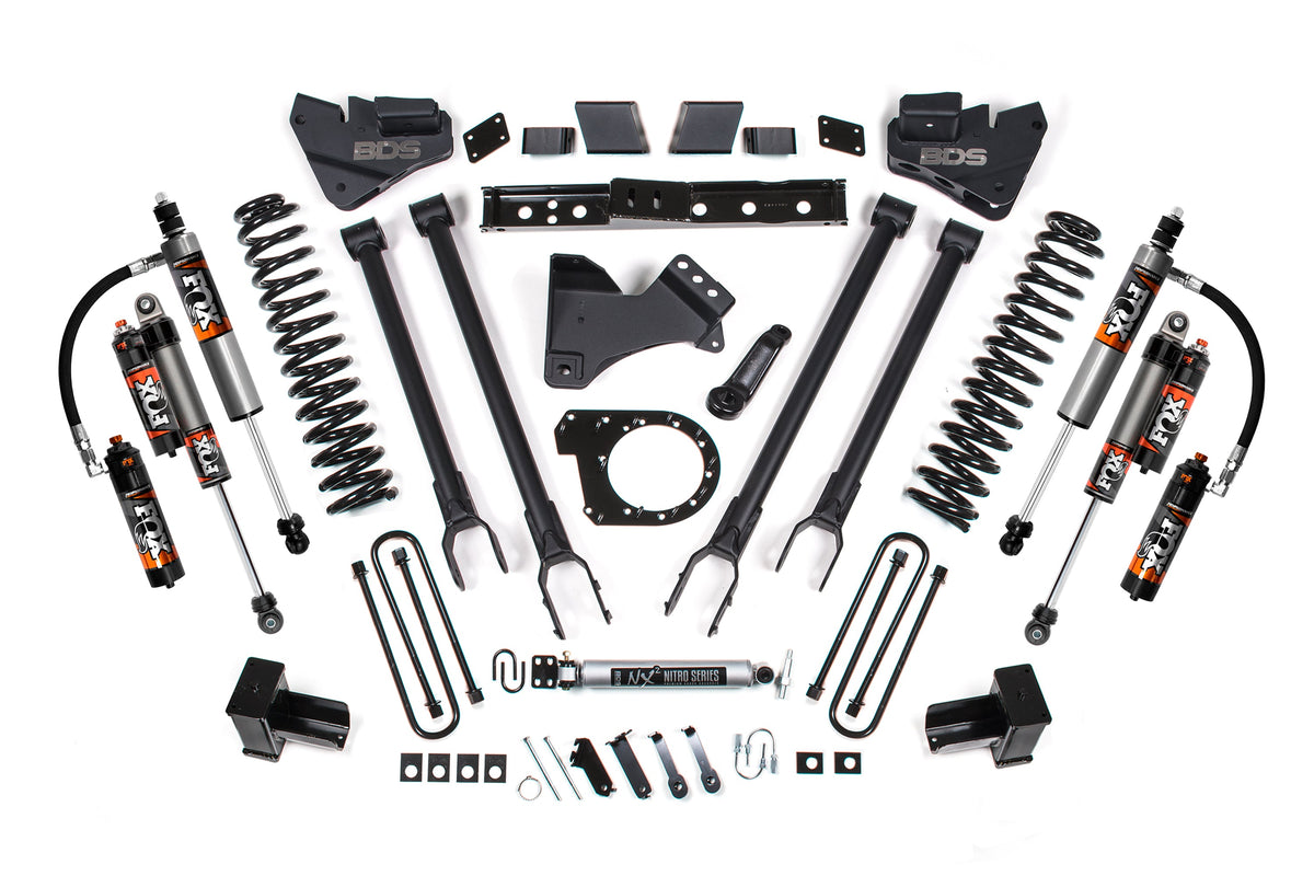 6 Inch Lift Kit 4-Link Conversion Ford F250/F350 Super Duty 17-19 4WD Diesel 5 Inch Block w/3 Leaf Main BDS Suspension