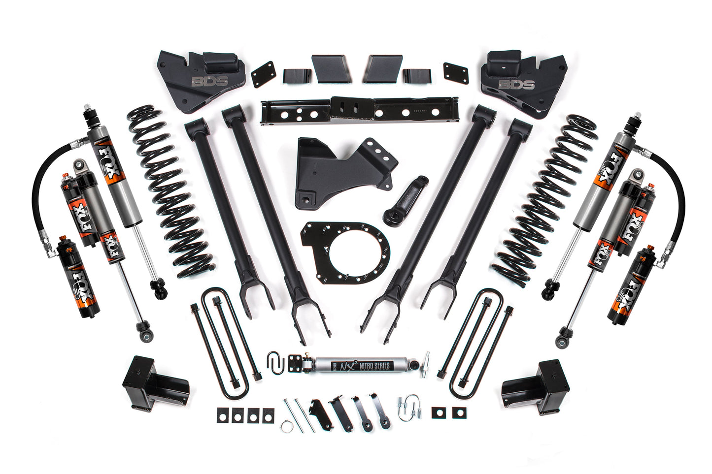 6 Inch Lift Kit 4-Link Conversion Ford F250/F350 Super Duty 17-19 4WD Diesel 5 Inch Block w/3 Leaf Main BDS Suspension