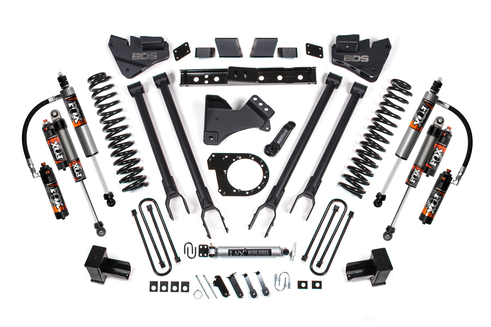 6 Inch Lift Kit 4-Link Conversion Ford F250/F350 Super Duty 17-19 4WD Diesel 5 Inch Block w/3 Leaf Main BDS Suspension