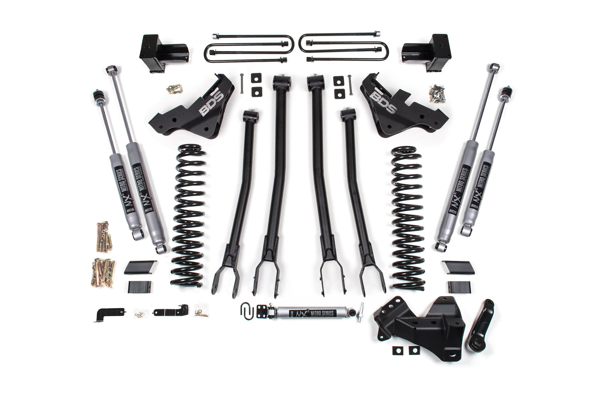 23-26 Ford F-250/F-350 Super Duty 4WD 5 Inch 4-Link Lift Kit, 3 Inch Rear, Block, Gas - Fox 2.5 IFP Performance Series Shocks BDS Suspension