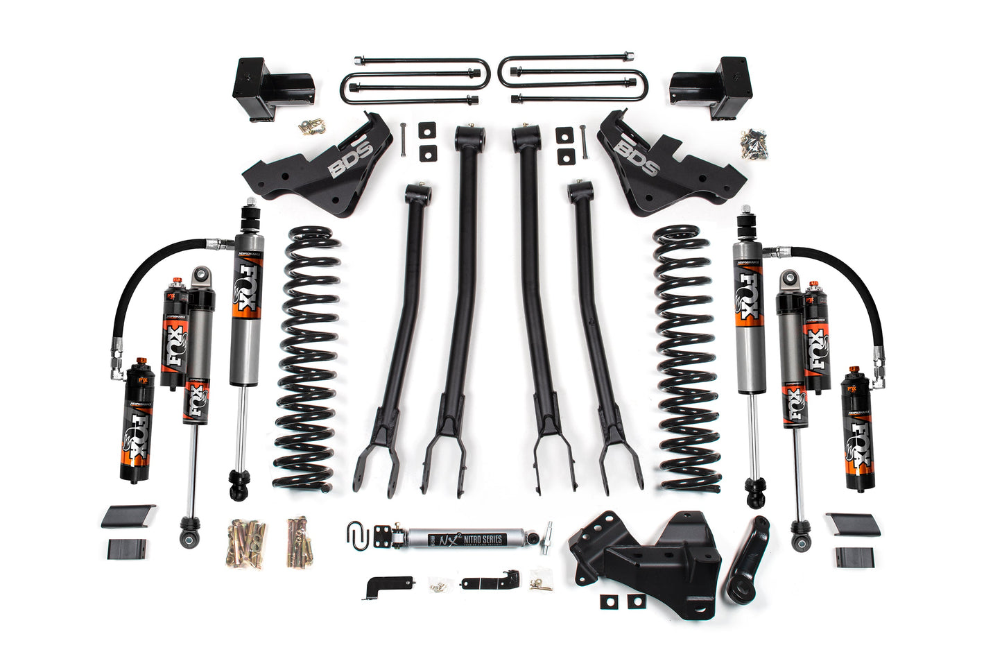23-26 Ford F-250/F-350 Super Duty 4WD 5 Inch 4-Link Lift Kit, 4 Inch Rear, Leaf Spring, Diesel - Fox 2.5 IFP Performance Series BDS Suspension