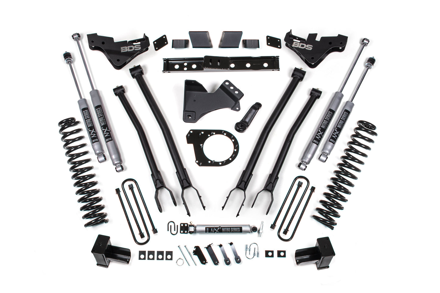 23-26 Ford F-250/F-350 Super Duty 4WD 7 Inch 4-Link Lift Kit, 5 Inch Rear, Block, Diesel - Fox 2.5 Performance Elite Series Shocks BDS Suspension