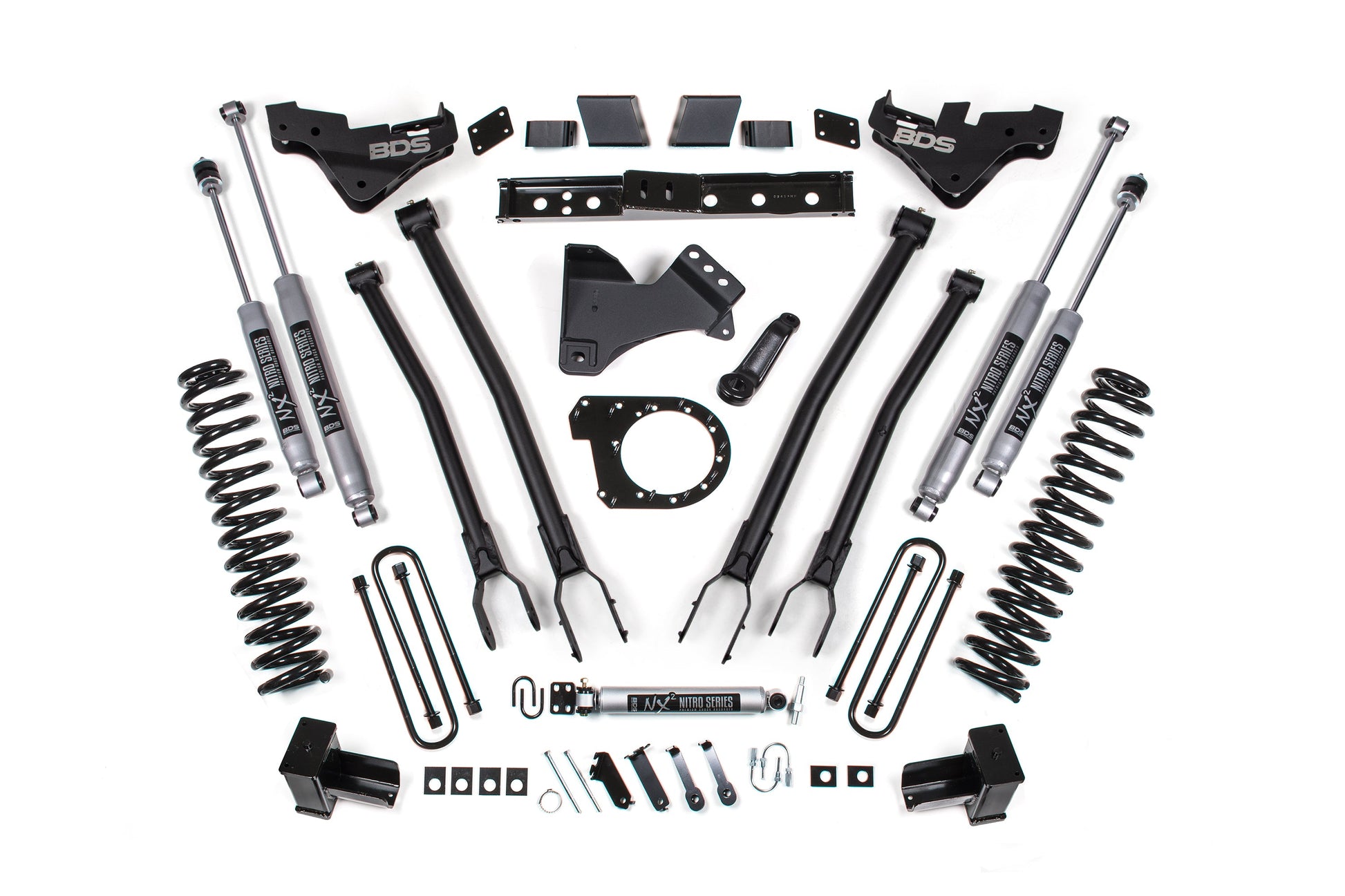 23-26 Ford F-250/F-350 Super Duty 4WD 7 Inch 4-Link Lift Kit, 5 Inch Rear, Block, Diesel - Fox 2.5 Performance Elite Series Shocks BDS Suspension