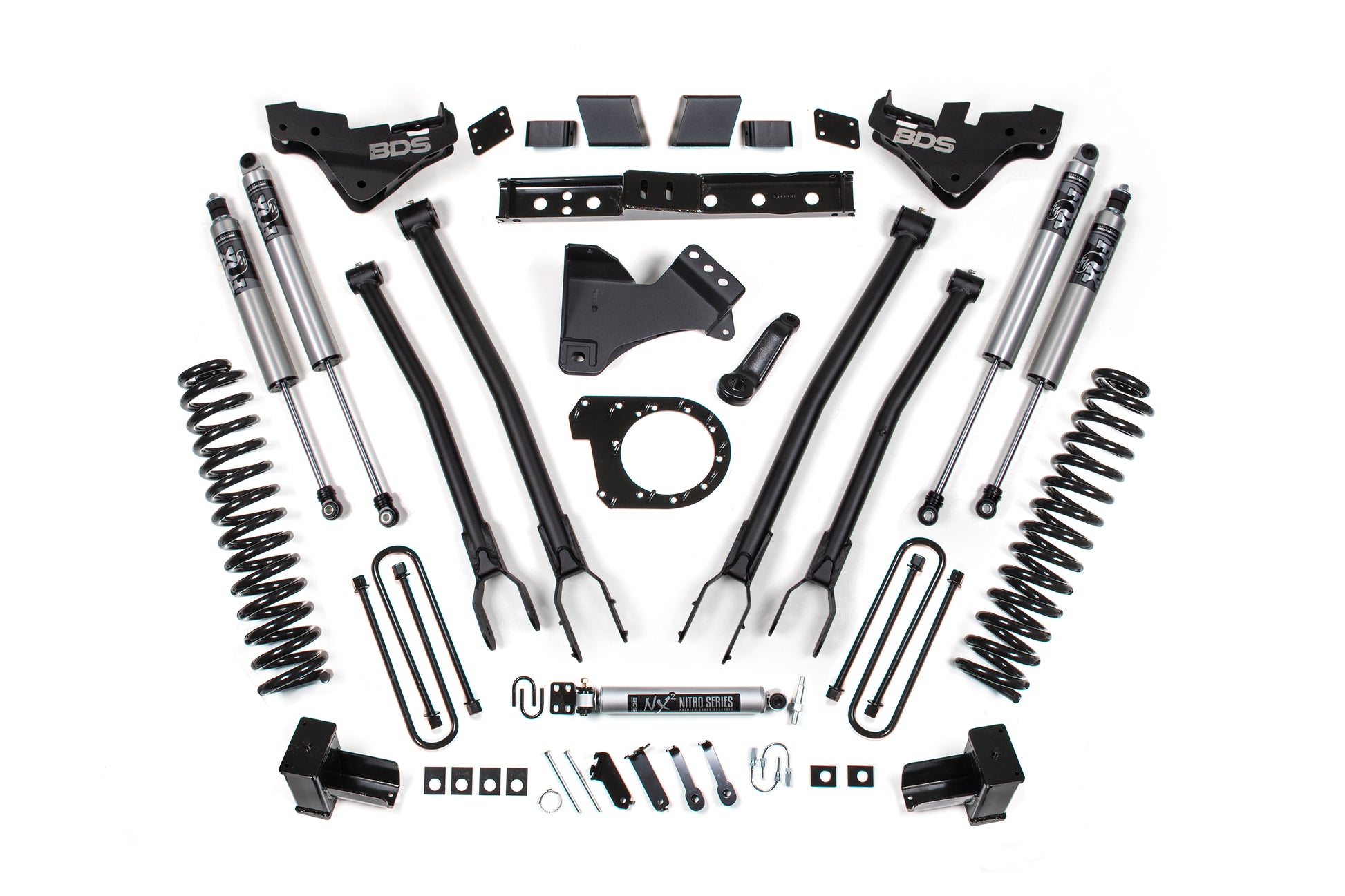 23-26 Ford F-250/F-350 Super Duty 4WD 7 Inch 4-Link Lift Kit, 5 Inch Rear, Block, Diesel - Fox 2.5 Performance Series Shocks BDS Suspension