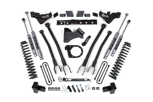 23-26 Ford F-250/F-350 Super Duty 4WD 7 Inch 4-Link Lift Kit, 5 Inch Rear, Block, Diesel - NX2 Nitro Series Shocks BDS Suspension