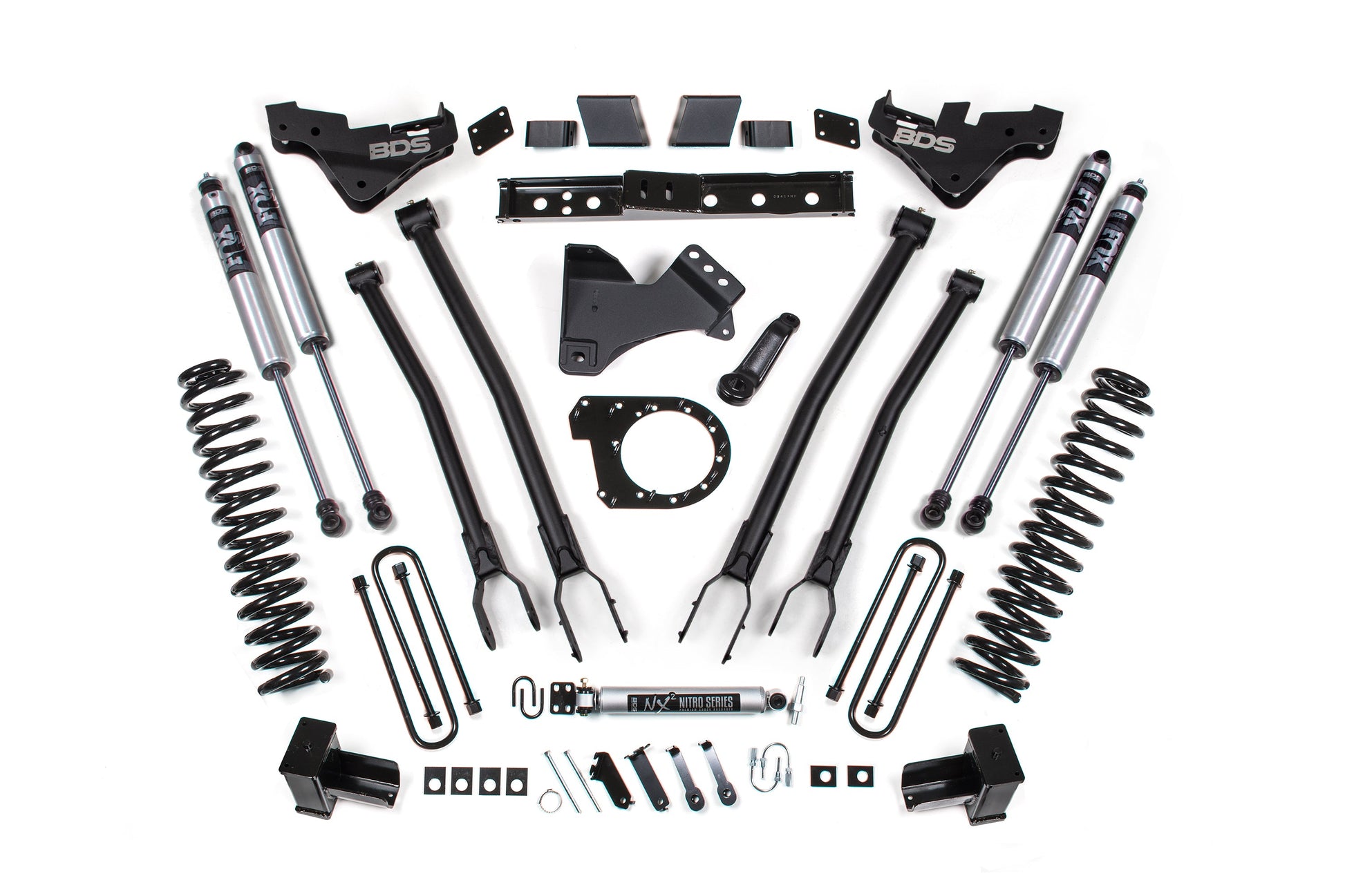 23-26 Ford F-250/F-350 Super Duty 4WD 7 Inch 4-Link Lift Kit, 6 Inch Rear, Leaf Spring, Diesel - Fox 2.0 Performance Series Shocks BDS Suspension