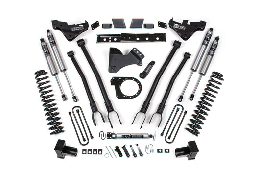 23-26 Ford F-350 Super Duty 4WD 7 Inch 4-Link Lift Kit, 4 Inch Rear, Block, Diesel, DRW - Fox 2.0 Performance Series Shocks BDS Suspension