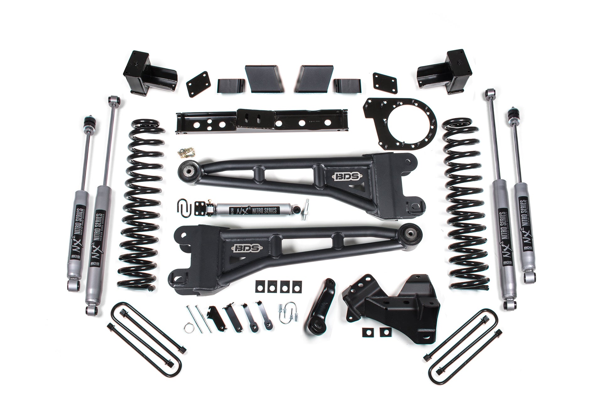 23-26 Ford F-250/F-350 SRW 4WD 7 Inch Radius Arm Lift Kit, 4.5 Inch Rear, Block, Diesel - Fox 2.5 Performance Elite Series Front and Rear BDS Suspension