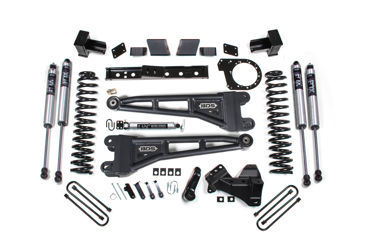 23-26 Ford F-250/F-350 SRW 4WD 7 Inch Radius Arm Lift Kit, 4.5 Inch Rear, Block, Diesel- FOX 2.0 IFP Performance Series Front and Rear BDS Suspension