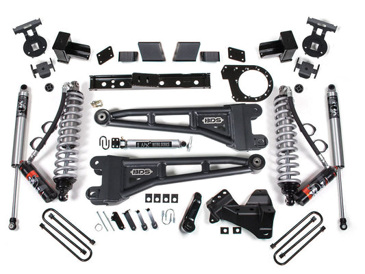 23-26 Ford F-250/F-350 SRW 4WD 7 Inch Radius Arm Lift Kit, 4.5 Inch Rear, Block, Diesel - Fox 2.5 Performance Elite Series C/O Front, Fox 2.5 Performance Elite Series Rear BDS Suspension