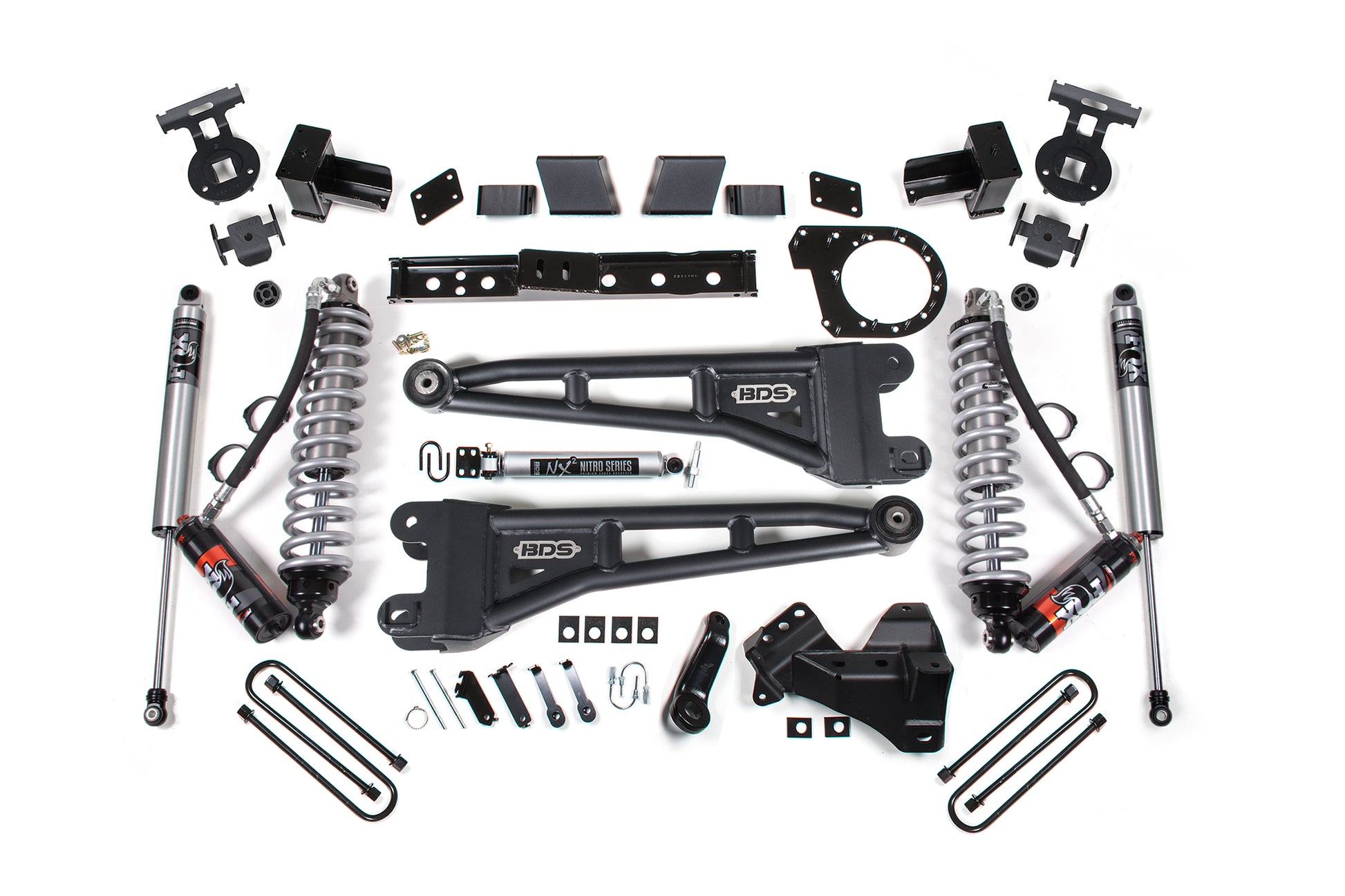 23-26 Ford F-250/F-350 SRW 4WD 7 Inch Radius Arm Lift Kit, 4.5 Inch Rear, Block, Diesel - Fox 2.5 Performance Elite Series C/O Front, Fox 2.5 IFP Performance Series Rear BDS Suspension