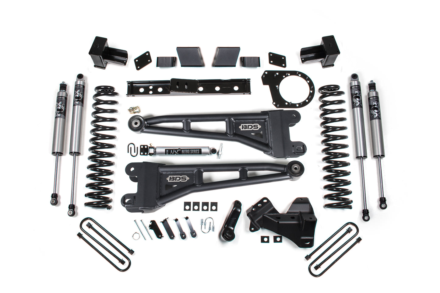 23-26 Ford F-250/F-350 SRW 4WD 7 Inch Radius Arm Lift Kit, 4.5 Inch Rear, Block, Diesel - Fox 2.5 IFP Performance Series Shocks Front and Rear BDS Suspension