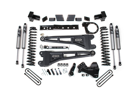 23-26 Ford F-250/F-350 SRW 4WD 7 Inch Radius Arm Lift Kit, 4.5 Inch Rear, Block, Diesel - Fox 2.5 IFP Performance Series Shocks Front and Rear BDS Suspension