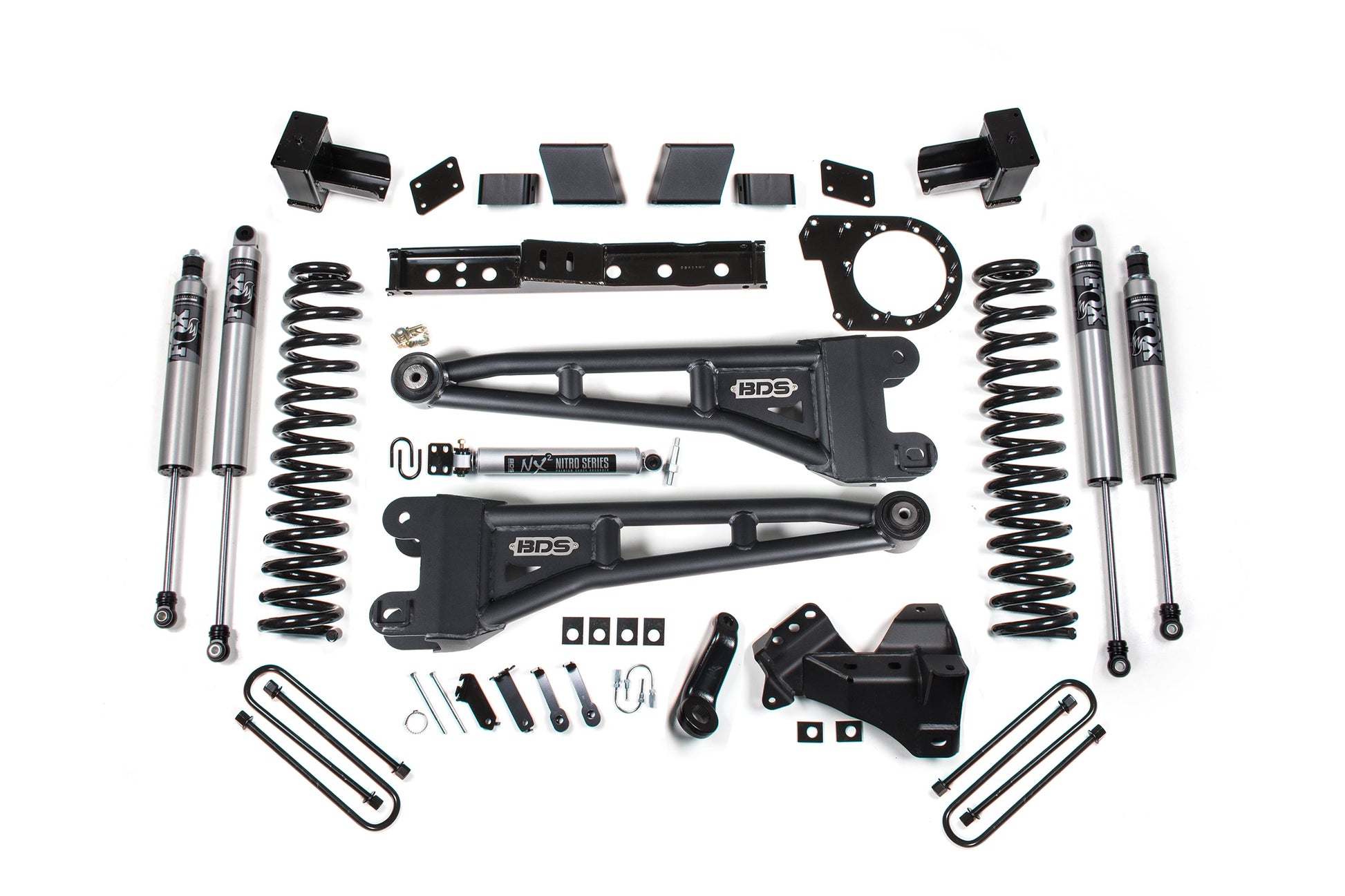 23-26 Ford F-250/F-350 SRW 4WD 7 Inch Radius Arm Lift Kit, 6 Inch Rear, Leaf Spring, Diesel - NX2 Nitro Series Shocks Front and Rear BDS Suspension