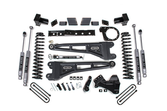 23-26 Ford F-350 DRW 4WD 7 Inch Radius Arm Lift Kit, 5 Inch Rear, Block, Diesel - Fox 2.5 Performance Elite Series Shocks Front and Rear BDS Suspension