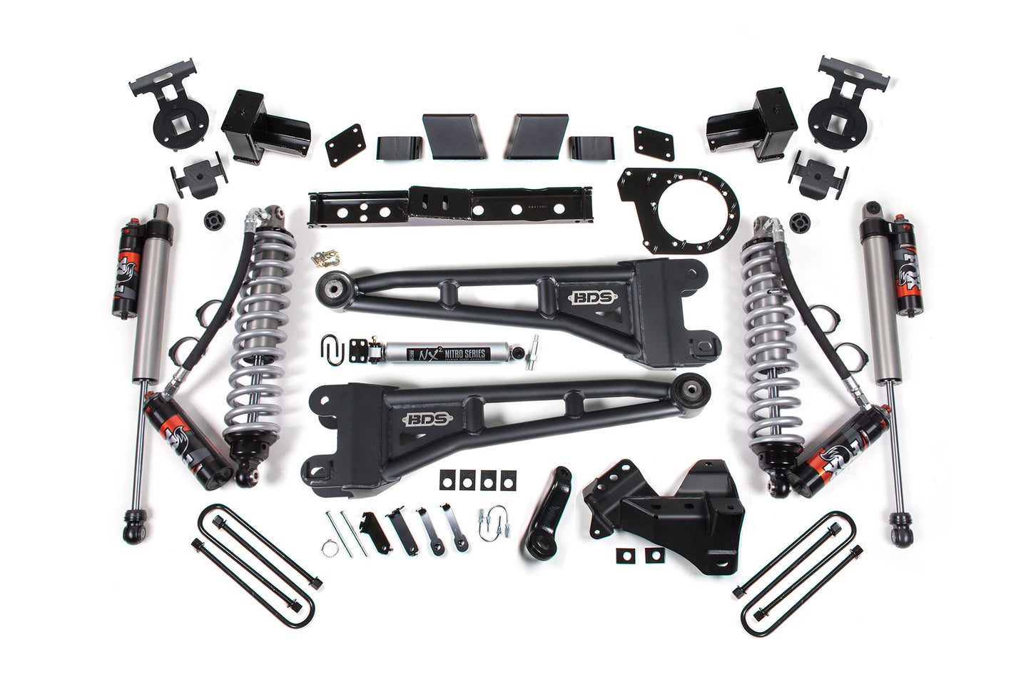 23-26 Ford F-350 DRW 4WD 7 Inch Radius Arm Lift Kit, 5 Inch Rear, Block, Diesel - FOX 2.0 IFP Performance Series Shocks Front and Rear BDS Suspension