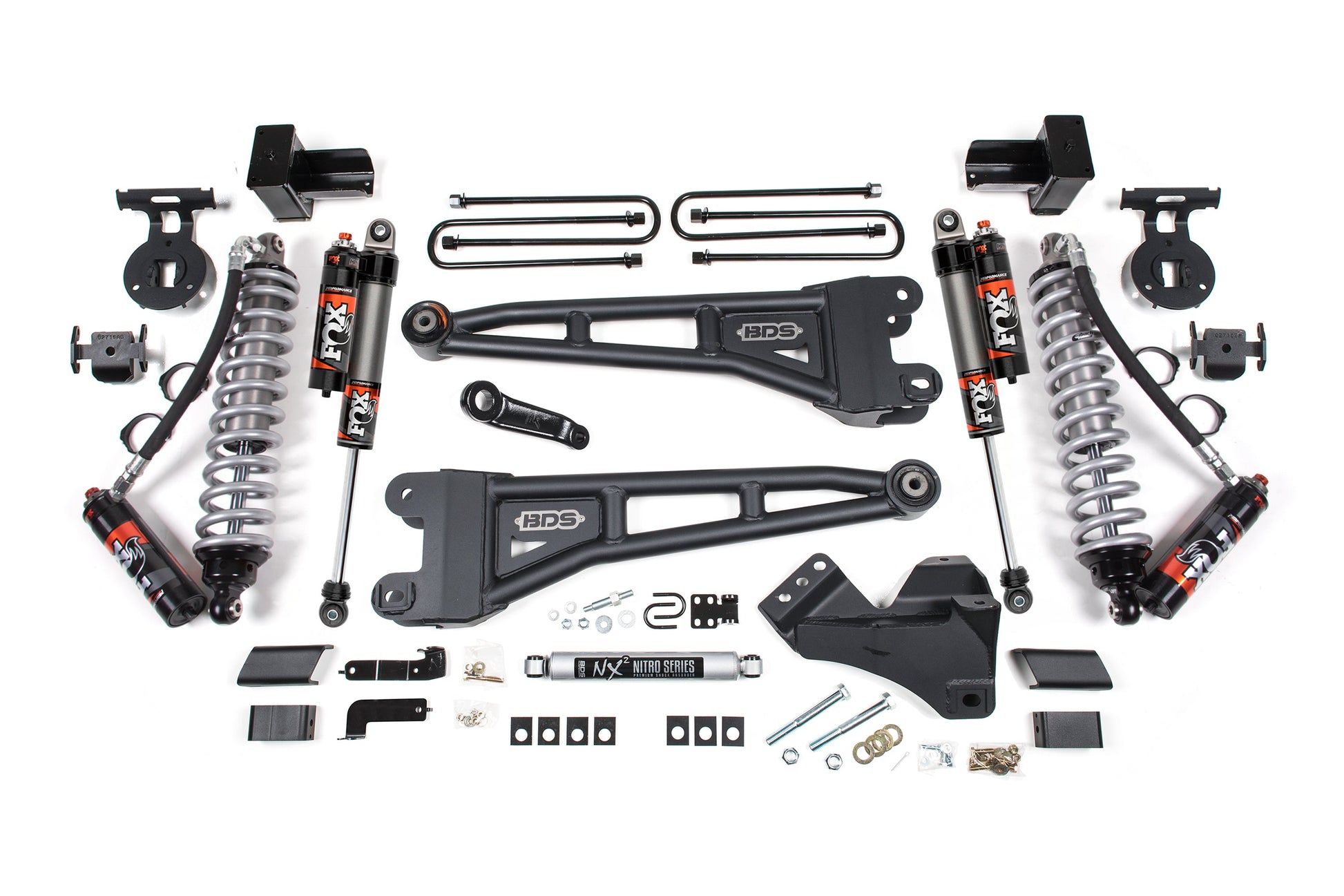 23-26 Ford F-350 DRW 4WD 5 Inch Radius Arm Lift Kit, 3 Inch Rear, Block, Diesel - Fox 2.5 Performance Elite Series C/O Front, Fox 2.5 Performance Elite Series Rear Shocks BDS Suspension