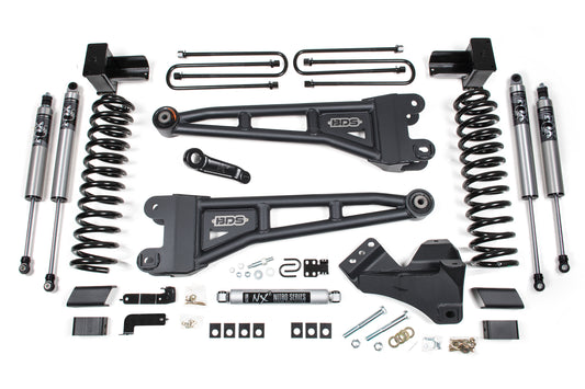 23-26 Ford F-350 DRW 4WD 5 Inch Radius Arm Lift Kit, 3 Inch Rear, Block, Diesel - Fox 2.5 IFP Performance Series Front and Rear Shocks BDS Suspension