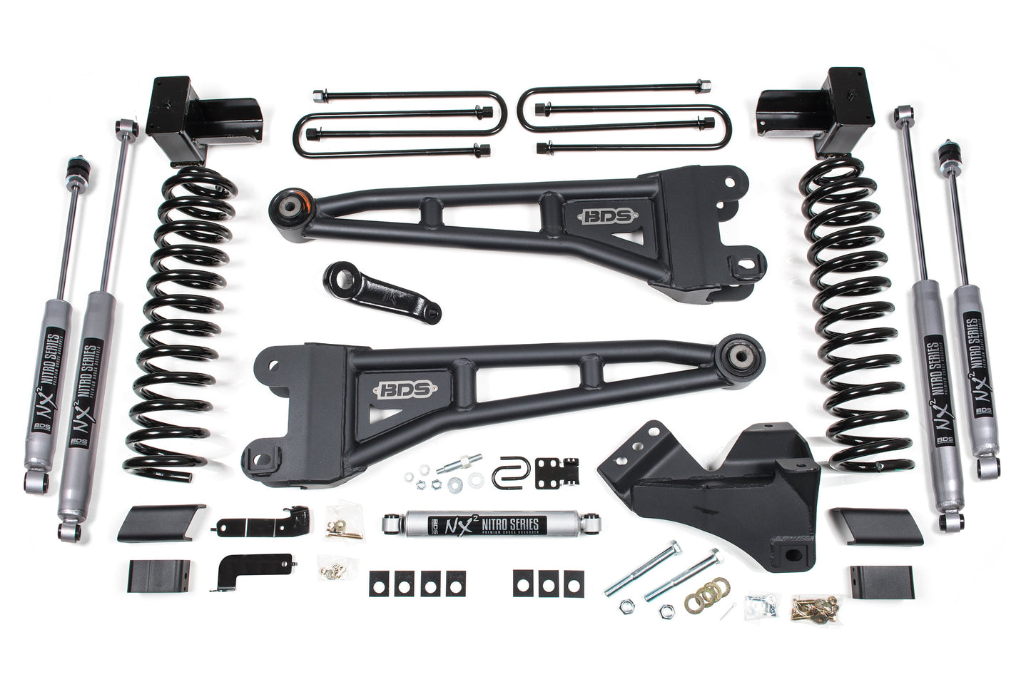 23-26 Ford F-350 DRW 4WD 5 Inch Radius Arm Lift Kit, 3 Inch Rear, Block, Gas - Fox 2.5 Performance Elite Series Front and Rear Shocks BDS Suspension