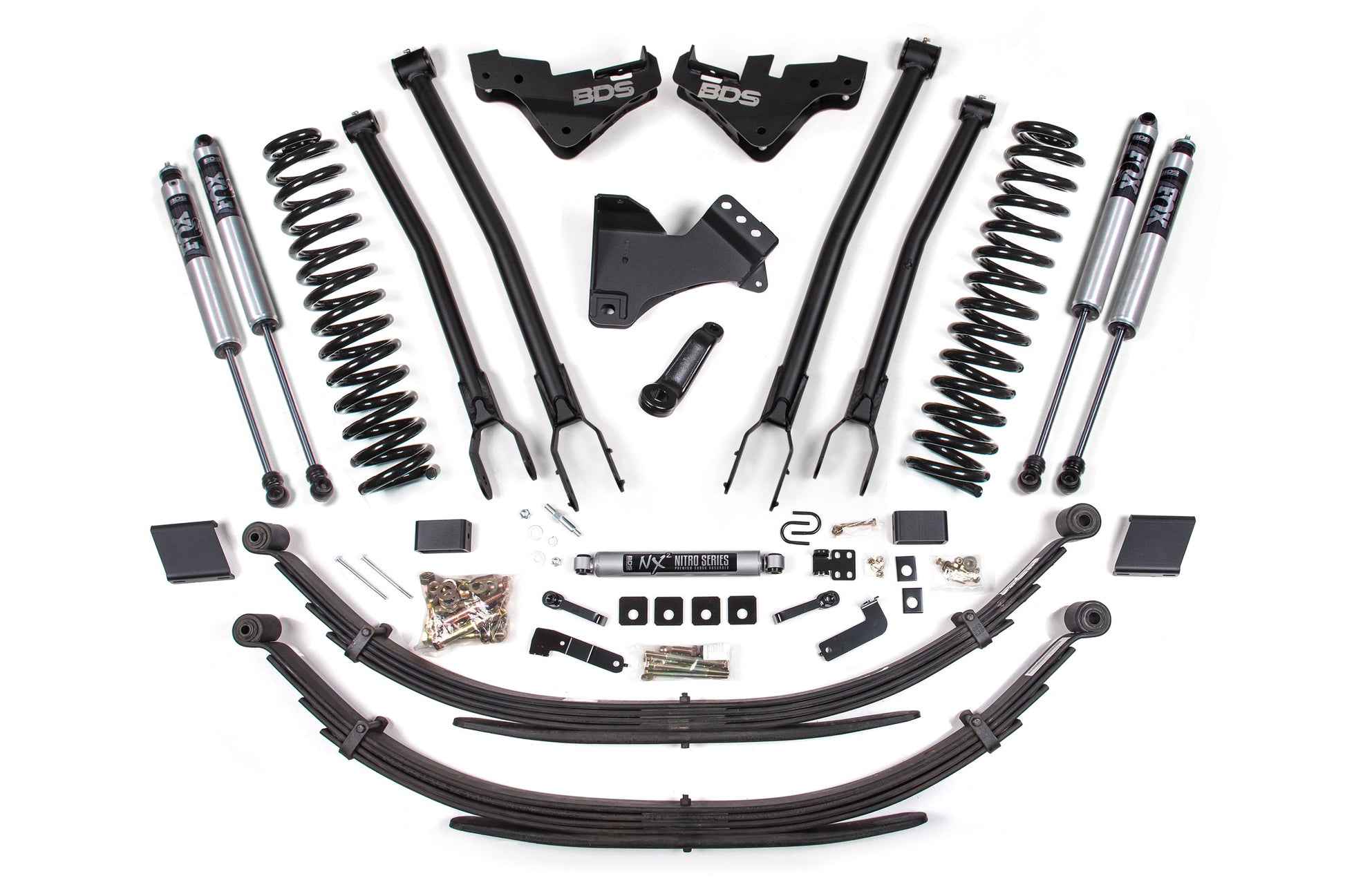 23-26 Ford F-250/F-350 4WD 5 Inch 4-Link Lift Kit, 3 Inch Rear, Block (W/O Overload), Diesel - NX2 Nitro Series Shocks Front and Rear BDS Suspension