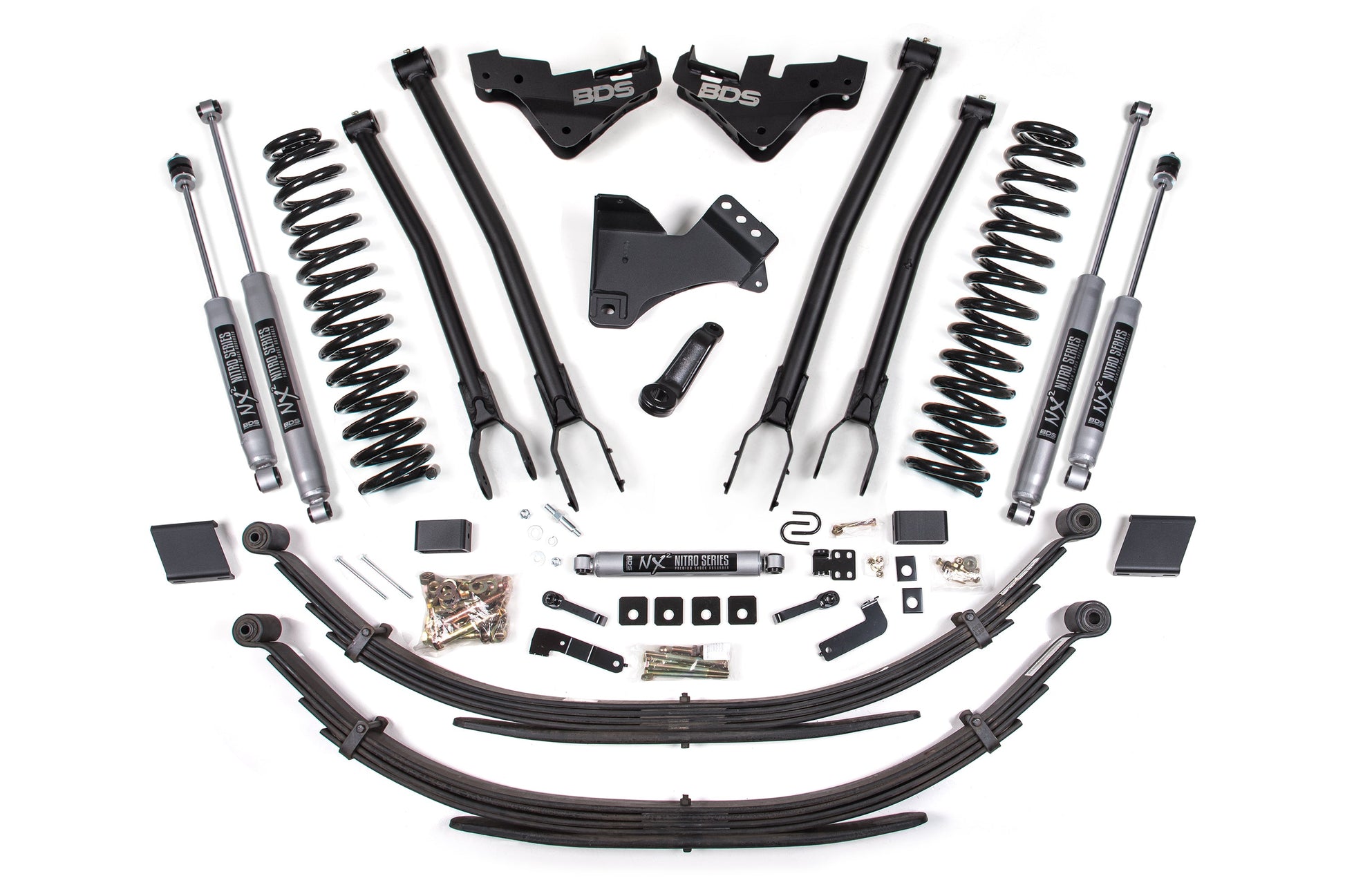 23-26 Ford F-250/F-350 4WD 5 Inch 4-Link Lift Kit, 3 Inch Rear, Block (W/O Overload), Diesel - Fox 2.5 IFP Performance Series Shocks Front and Rear BDS Suspension