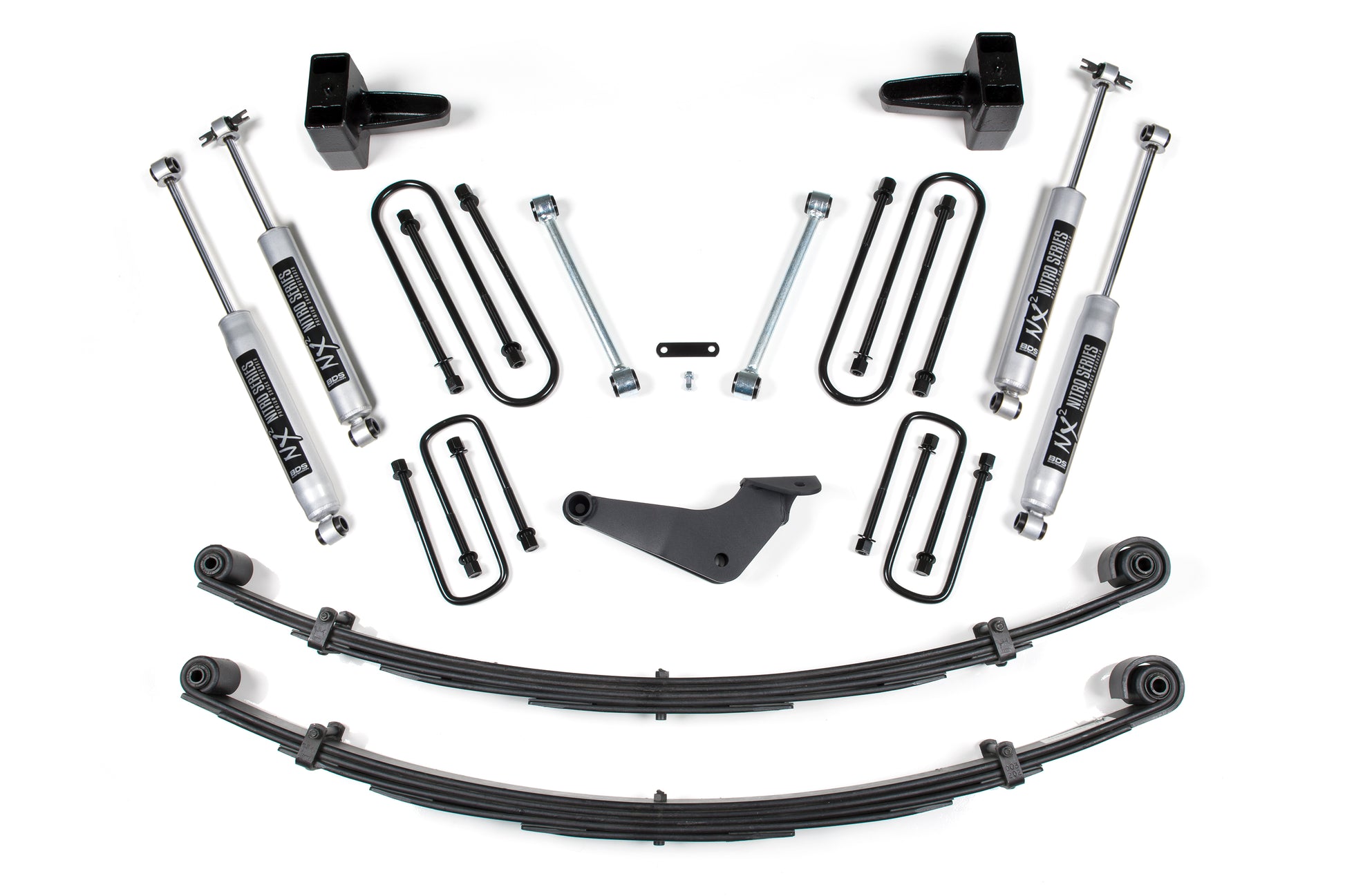 4 Inch Lift Kit Ford F250/F350 Super Duty 99-04 4WD Square U Bolt Prior 2-28-99 Without Factory Overload Fox 2.0 Performance BDS Suspension