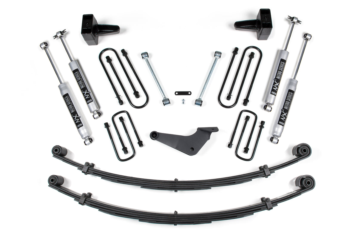 4 Inch Lift Kit Ford F250/F350 Super Duty 99-04 4WD Square U Bolt Prior 2-28-99 Without Factory Overload Fox 2.0 Performance BDS Suspension