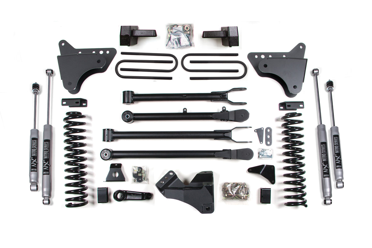 4 Inch Lift Kit w/ 4-Link Ford F250/F350 Super Duty 05-07 4WD Gas Leaf Springs BDS Suspension-1