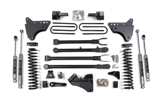 6 Inch Lift Kit w/ 4-Link Ford F250/F350 Super Duty 05-07 4WD Gas 5 Inch Block with Overload BDS Suspension-1