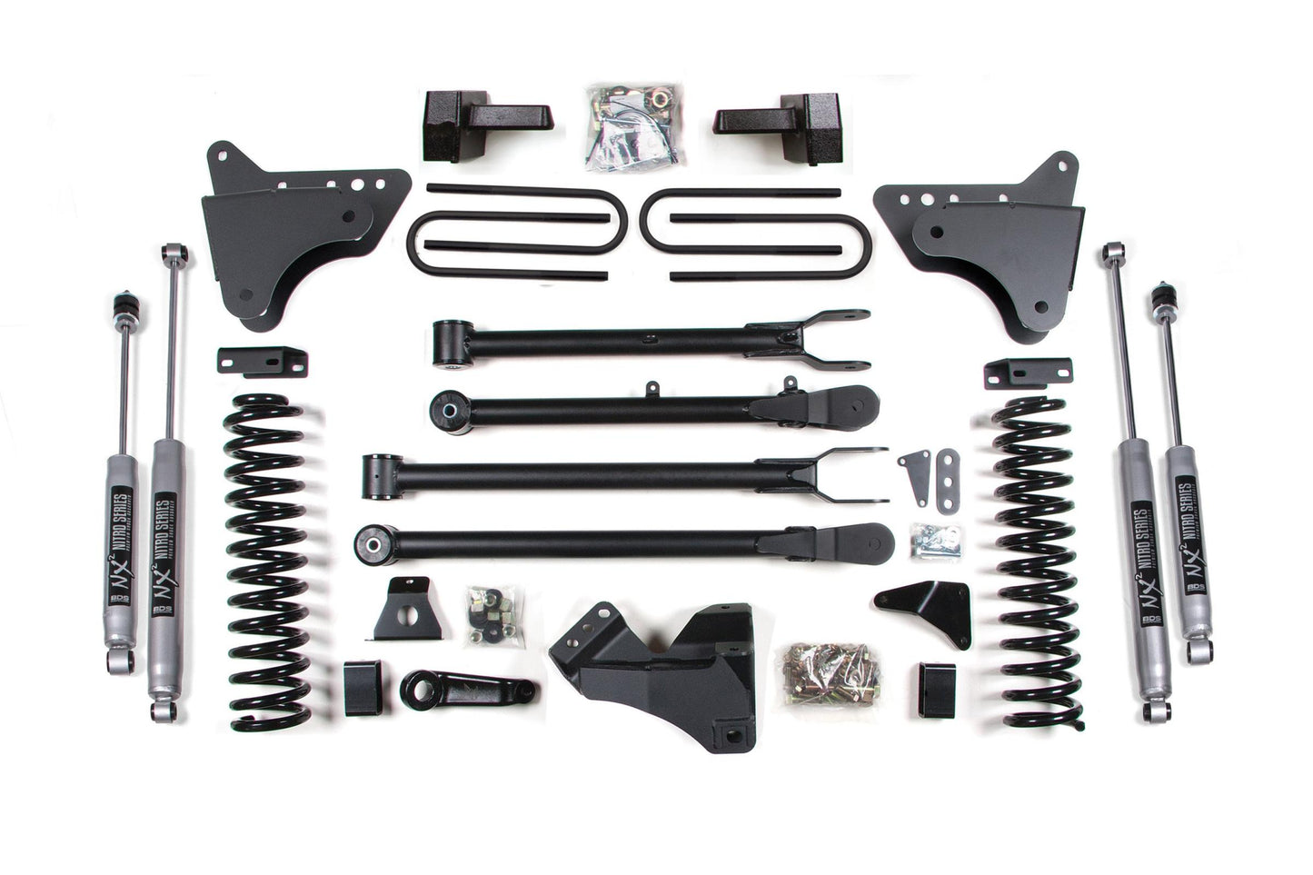 6 Inch Lift Kit w/ 4-Link Ford F250/F350 Super Duty 05-07 4WD Diesel 5 Inch Block With Overload BDS Suspension