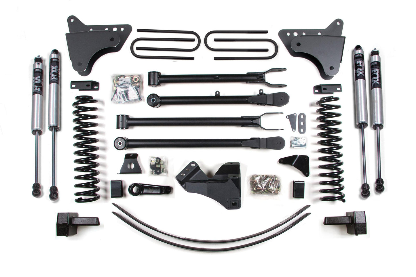 6 Inch Lift Kit w/ 4-Link Ford F250/F350 Super Duty 05-07 4WD Diesel 3 Inch Block Plus Add A Leaf Without Overload BDS Suspension-1