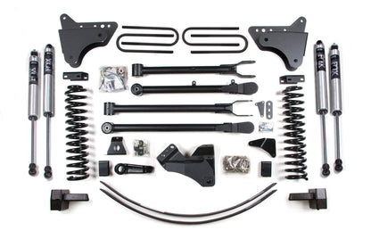 6 Inch Lift Kit w/ 4-Link Ford F250/F350 Super Duty 05-07 4WD Diesel 3 Inch Block Plus Add A Leaf Without Overload BDS Suspension-1