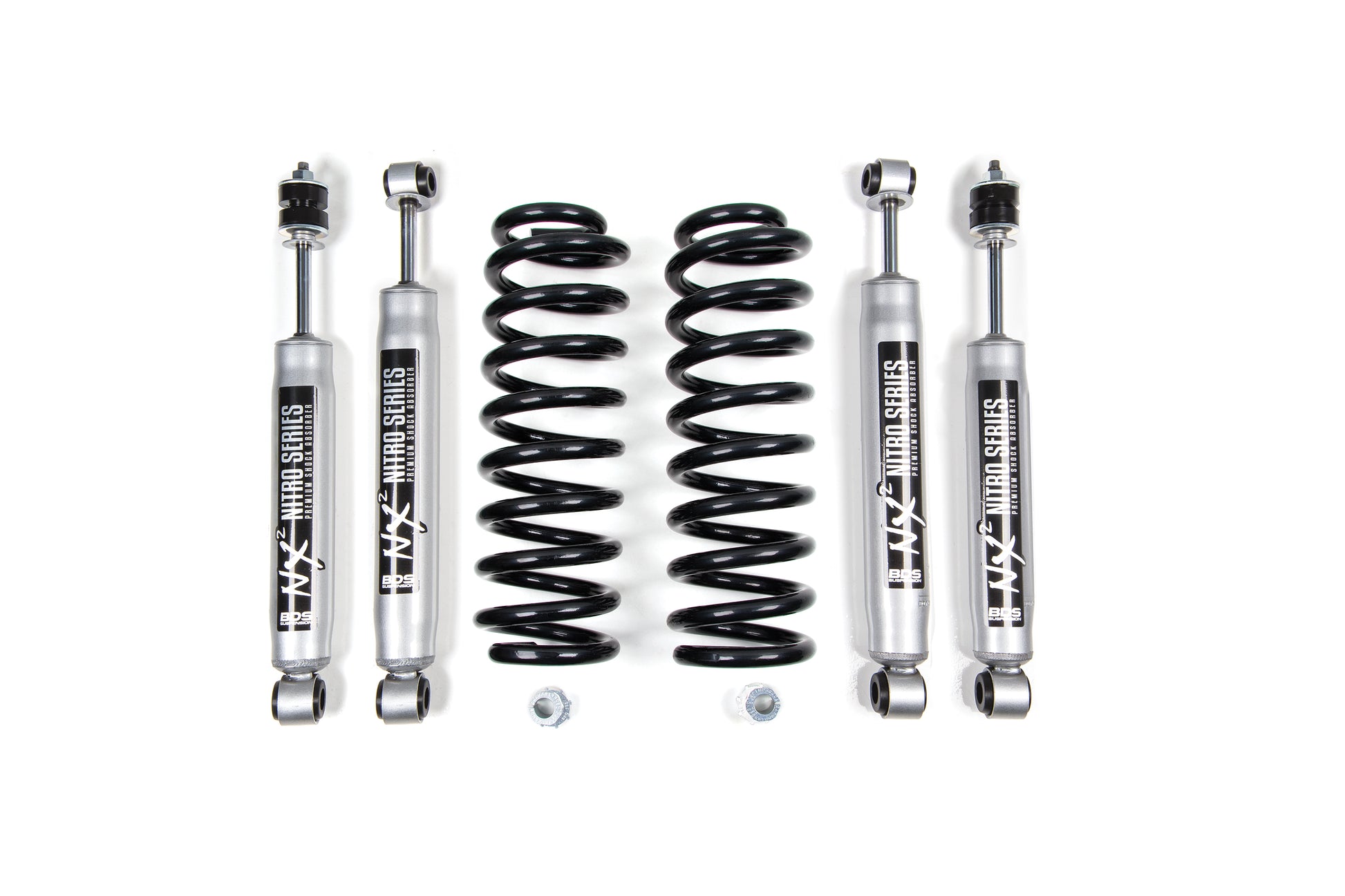 2 Inch Leveling Kit Ford F150/Bronco 80-96 4WD Leaf Springs W/NX2 Nitro Shocks BDS Suspension