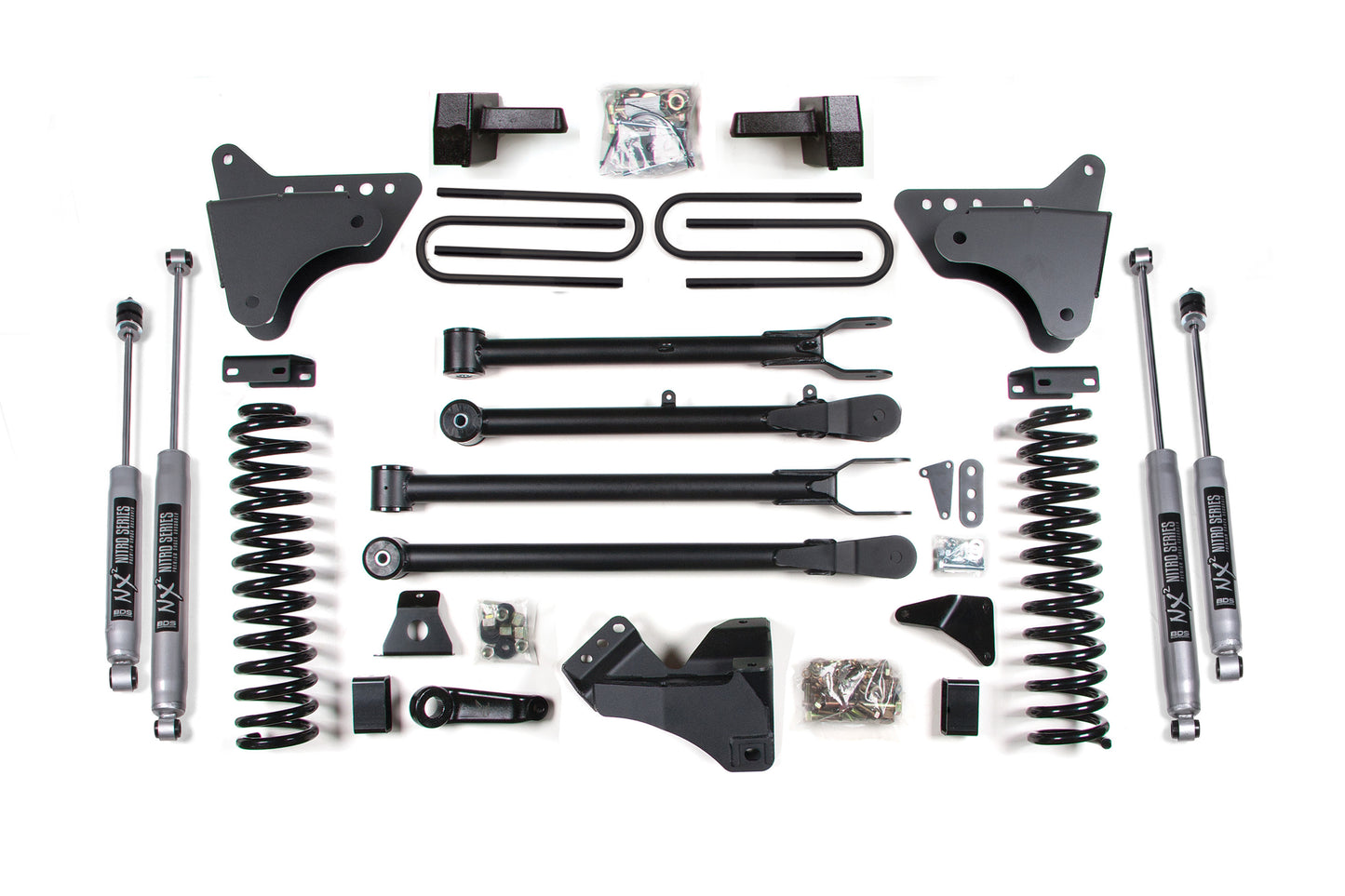 4 Inch Lift Kit w/ 4-Link Ford F250/F350 Super Duty 08-10 4WD Diesel Leaf Springs BDS Suspension