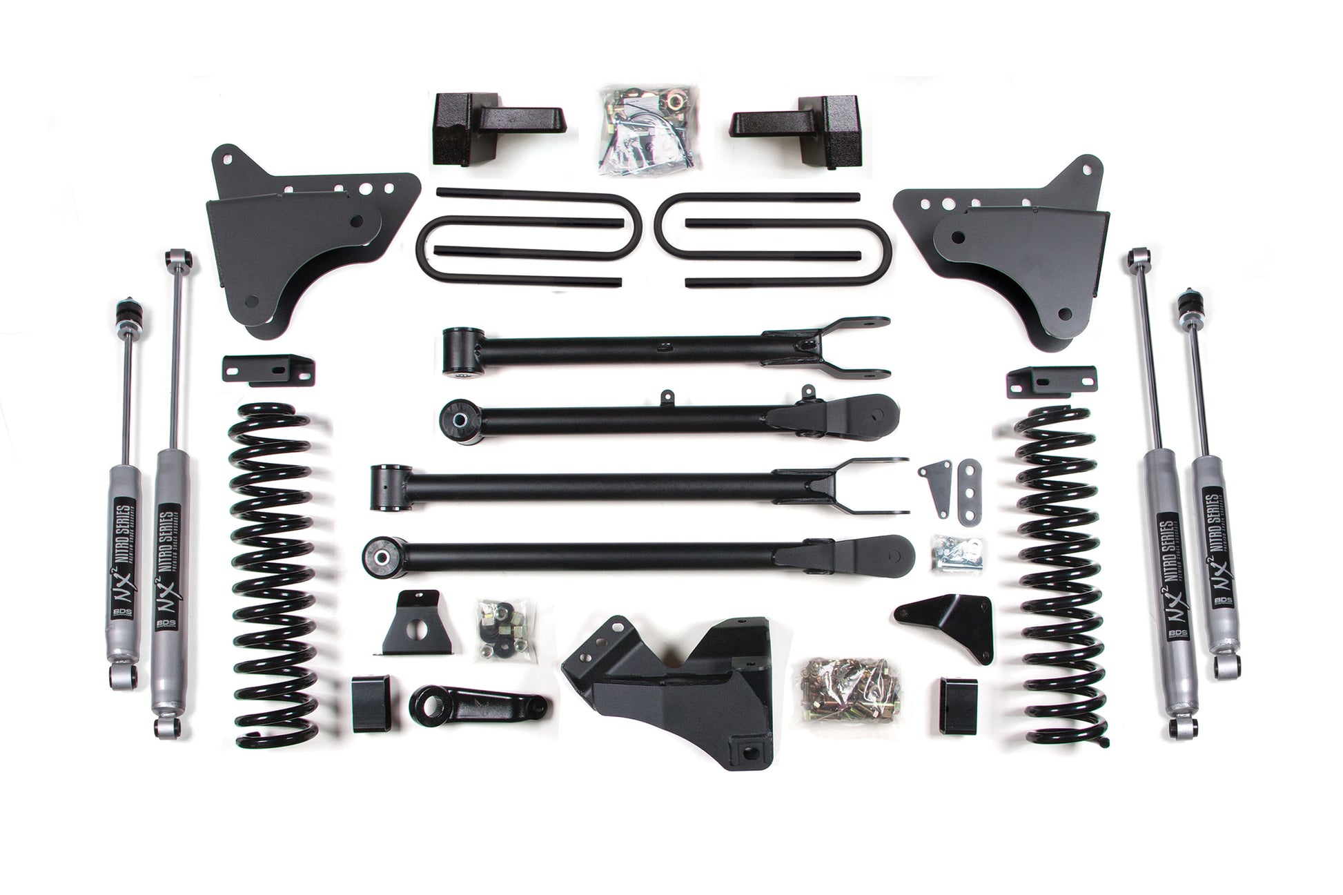 4 Inch Lift Kit w/ 4-Link Ford F250/F350 Super Duty 08-10 4WD Gas Leaf Springs BDS Suspension