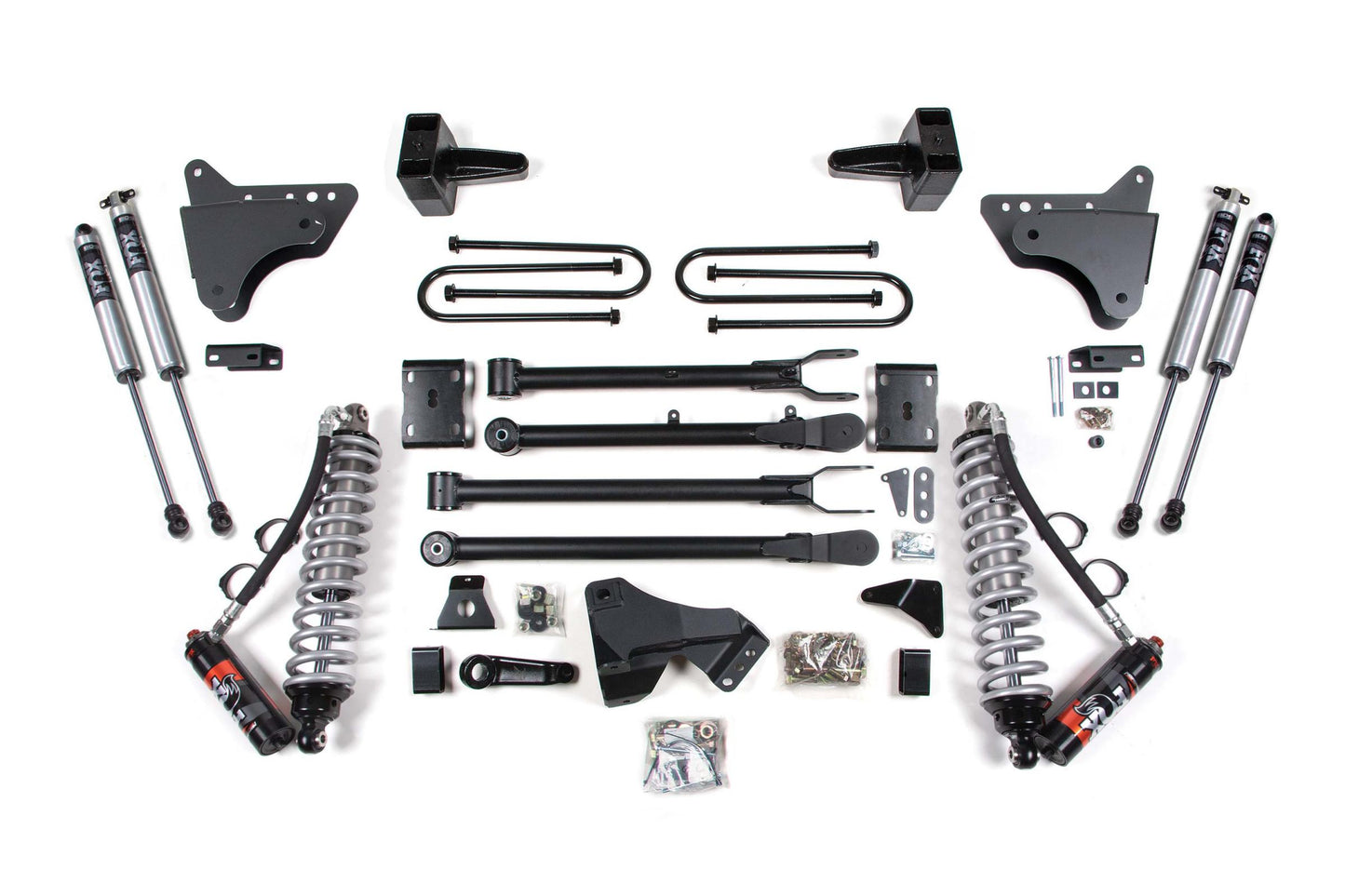 4 Inch Lift Kit w/ 4-Link FOX 2.5 Performance Elite Coil-Over Conversion Ford F250/F350 Super Duty 11-16 4WD Diesel BDS Suspension-1