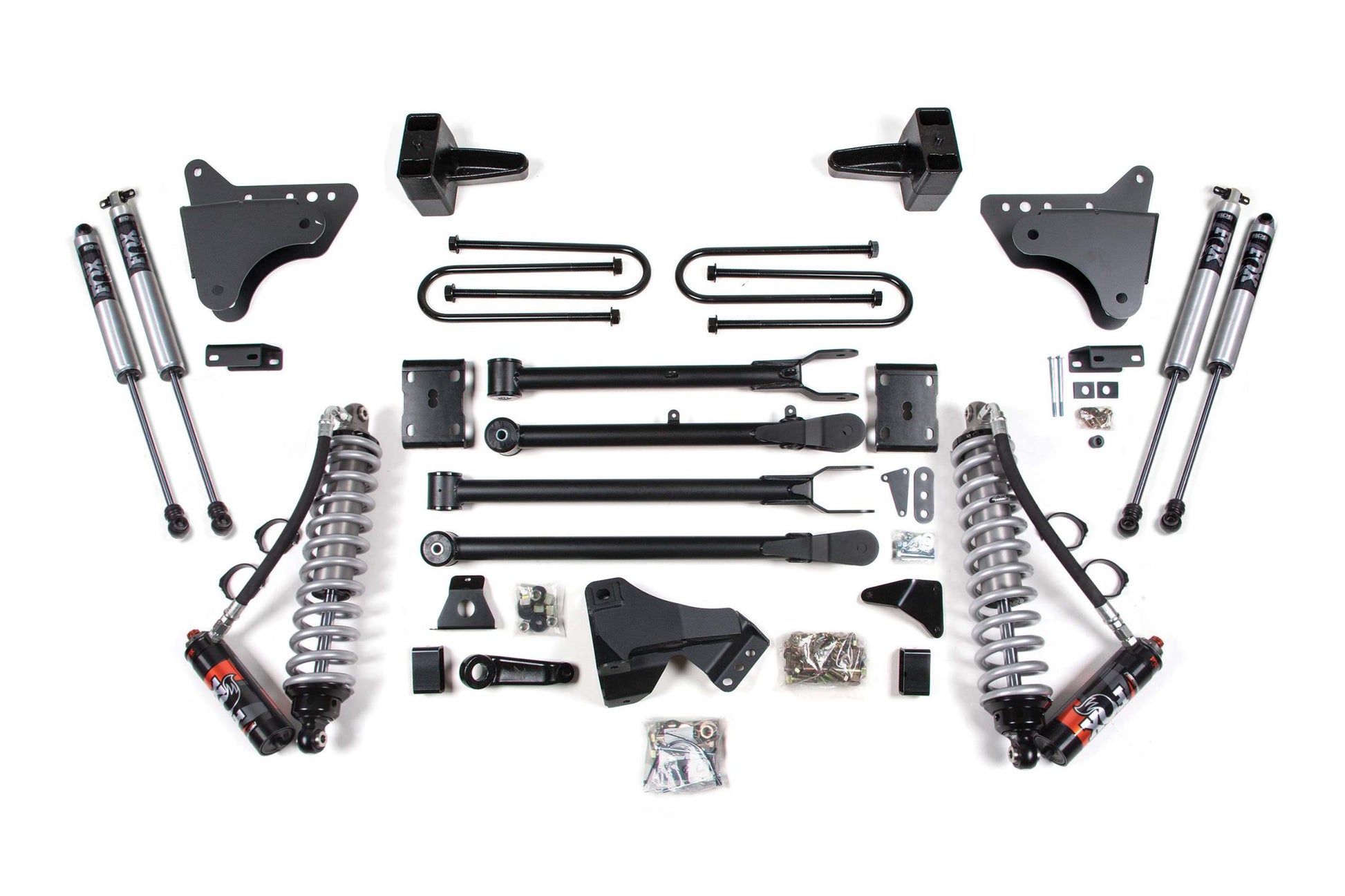 4 Inch Lift Kit w/ 4-Link FOX 2.5 Performance Elite Coil-Over Conversion Ford F250/F350 Super Duty 11-16 4WD Diesel BDS Suspension