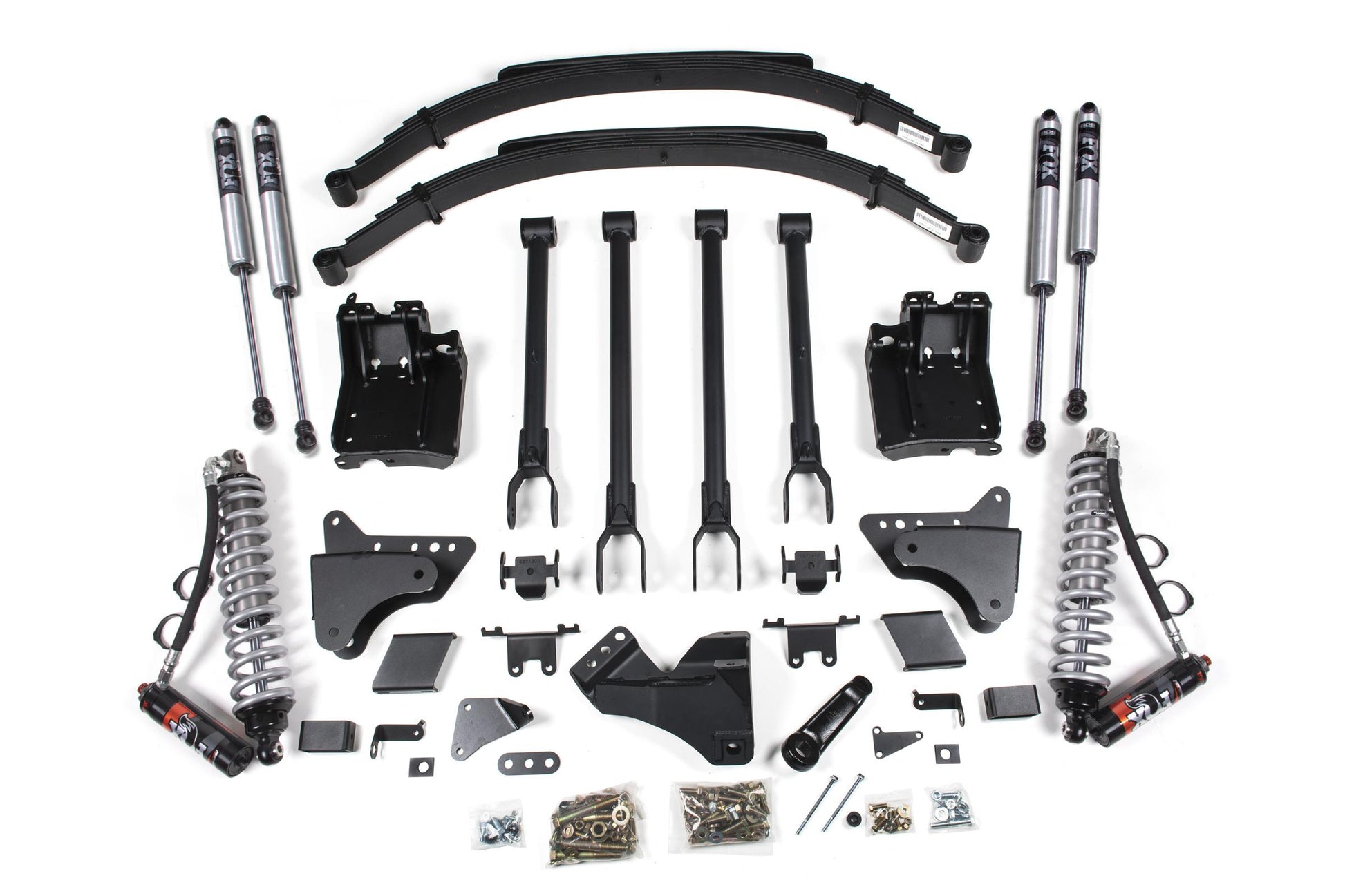 6 Inch Lift Kit w/ 4-Link FOX 2.5 Performance Elite Coil-Over Conversion Ford F250/F350 Super Duty 11-16 4WD Diesel Factory 2 Inch Rear Blocks BDS Suspension