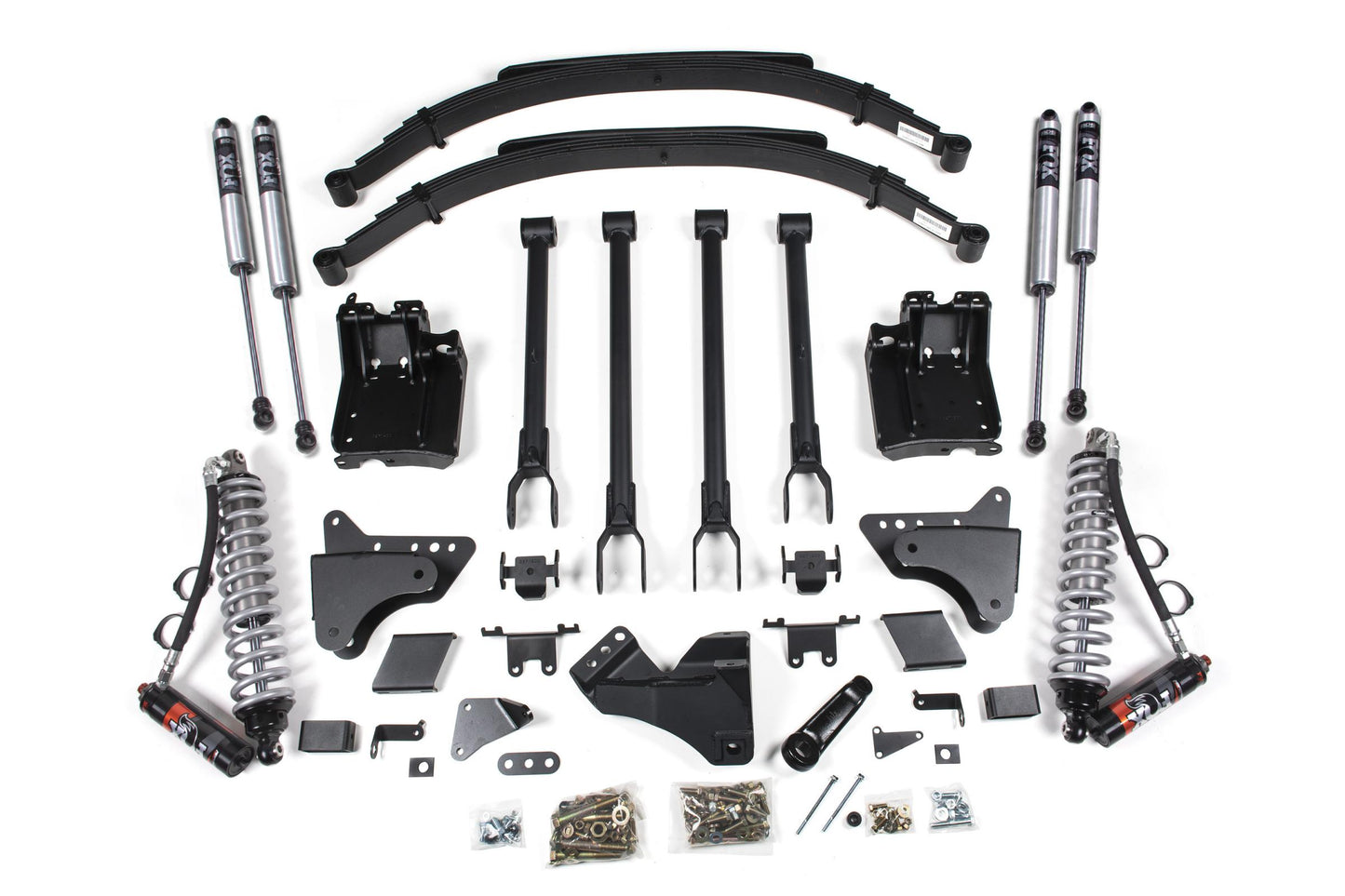 6 Inch Lift Kit w/ 4-Link FOX 2.5 Performance Elite Coil-Over Conversion Ford F250/F350 Super Duty 11-16 4WD Diesel Factory 3 Inch Rear Blocks BDS Suspension