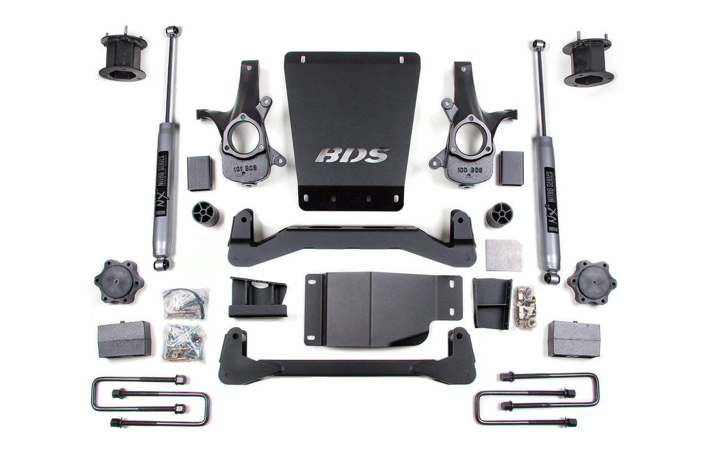 07-13 Chevrolet Silverado 1500 - GMC Sierra 1500 4WD 4.5 Inch Lift Kit, 4 Inch Rear Lift, Leaf Spring, Fox 2.0 IFP Performance Series Shocks BDS Suspension