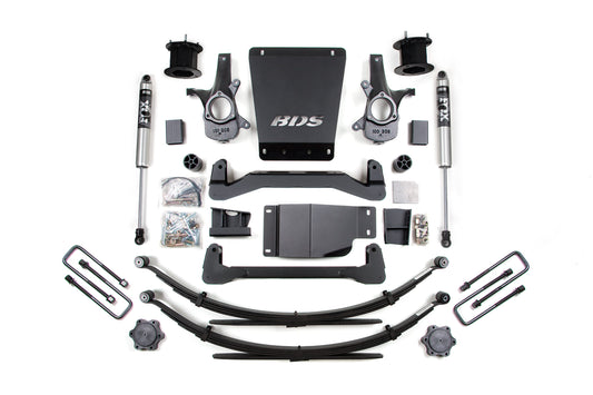 07-13 Chevrolet Silverado 1500 - GMC Sierra 1500 4WD 4.5 Inch Lift Kit, 4 Inch Rear Lift, Leaf Spring, NX2 Nitro Series Shocks BDS Suspension