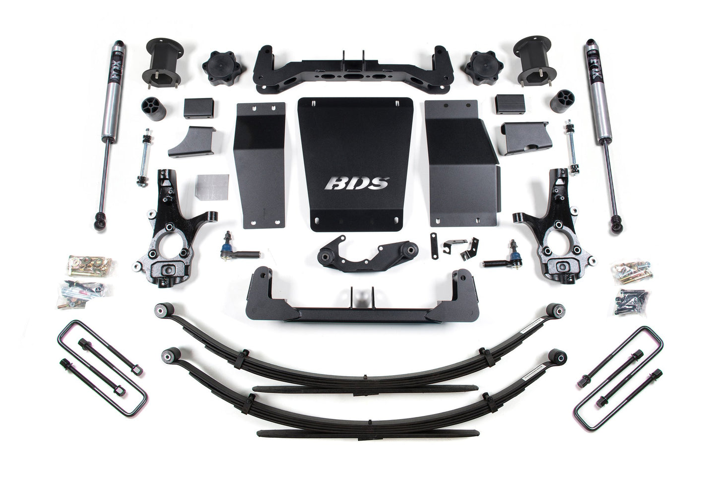 07-13 Chevrolet Silverado 1500 - GMC Sierra 1500 2WD 4.5 Inch Lift Kit, 4 Inch Rear Lift, Leaf Spring, Fox 2.0 IFP Performance Series Shocks BDS Suspension