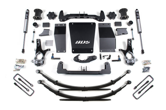 07-13 Chevrolet Silverado 1500 - GMC Sierra 1500 2WD 4.5 Inch Lift Kit, 4 Inch Rear Lift, Leaf Spring, Fox 2.0 IFP Performance Series Shocks BDS Suspension