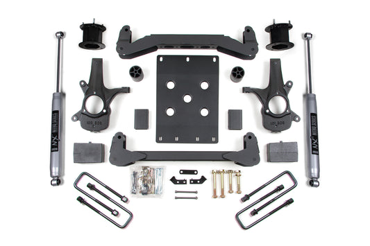 07-13 Chevrolet Silverado 1500 - GMC Sierra 1500 2WD 4.5 Inch Lift Kit, 4 Inch Rear Lift, Leaf Spring, NX2 Nitro Series Shocks BDS Suspension