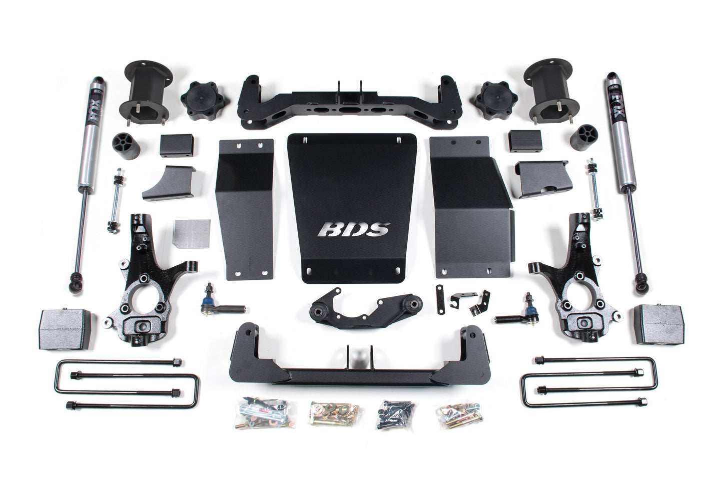 14-18 Chevrolet Silverado 1500 - GMC Sierra 1500 4WD 6.5 Inch Lift Kit (Cast Steel), 4 Inch Rear Lift, Block, Fox 2.0 IFP Performance Series Shocks BDS Suspension