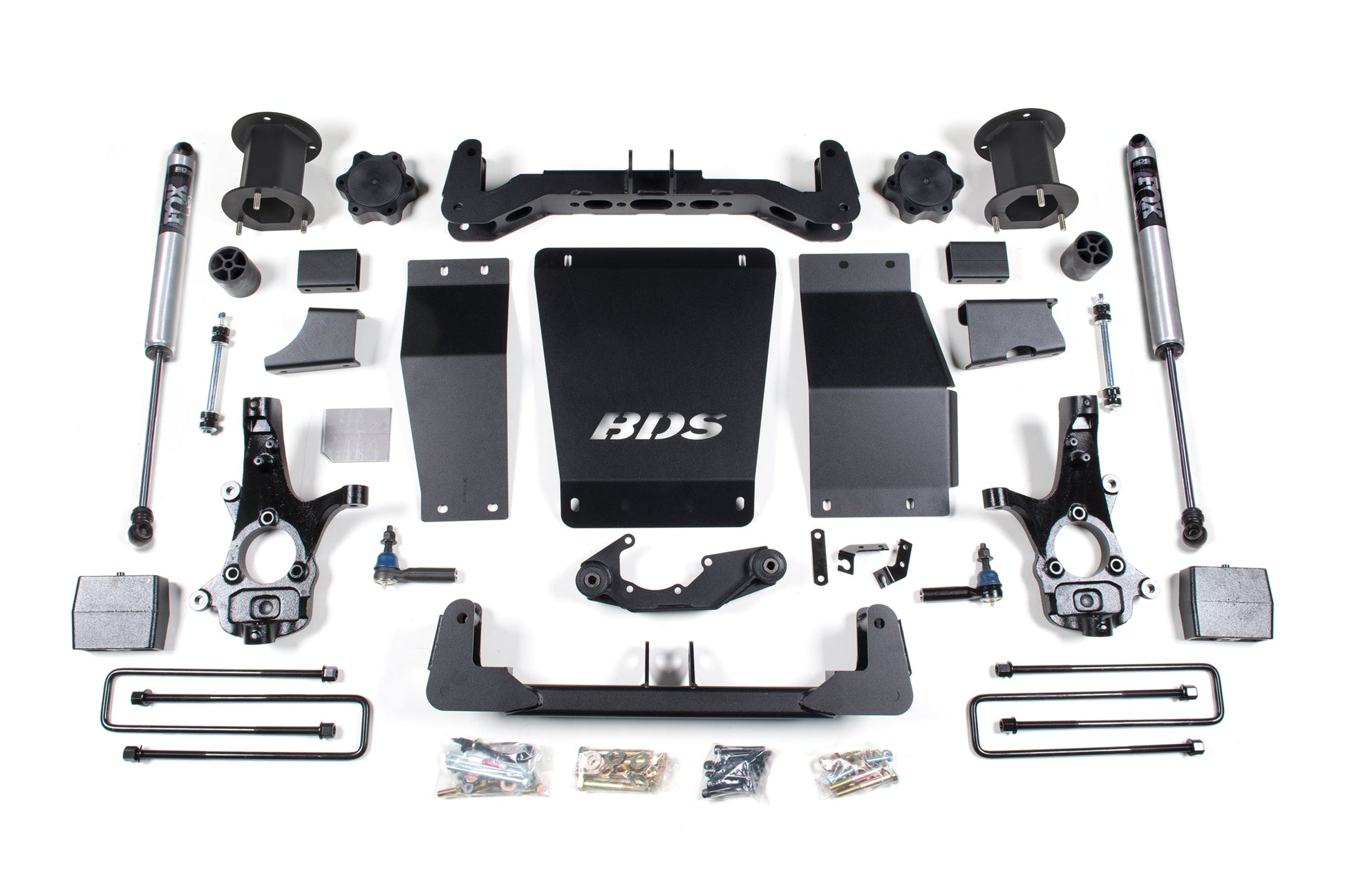 14-18 Chevrolet Silverado 1500 - GMC Sierra 1500 4WD 6.5 Inch Lift Kit (Cast Steel), 4 Inch Rear Lift, Block, Fox 2.0 IFP Performance Series Shocks BDS Suspension